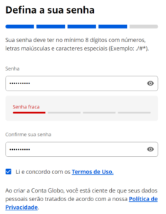 Processo de login no cartola 5